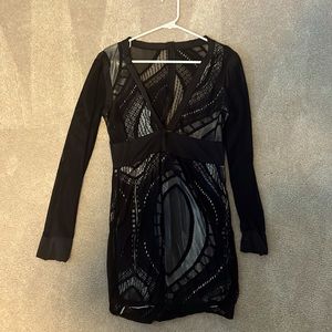 Express black and lace party dress